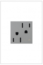 Legrand ARCH152M10 - Adorne® 15A Tamper-Resistant Half-Controlled Outlet, Magnesium