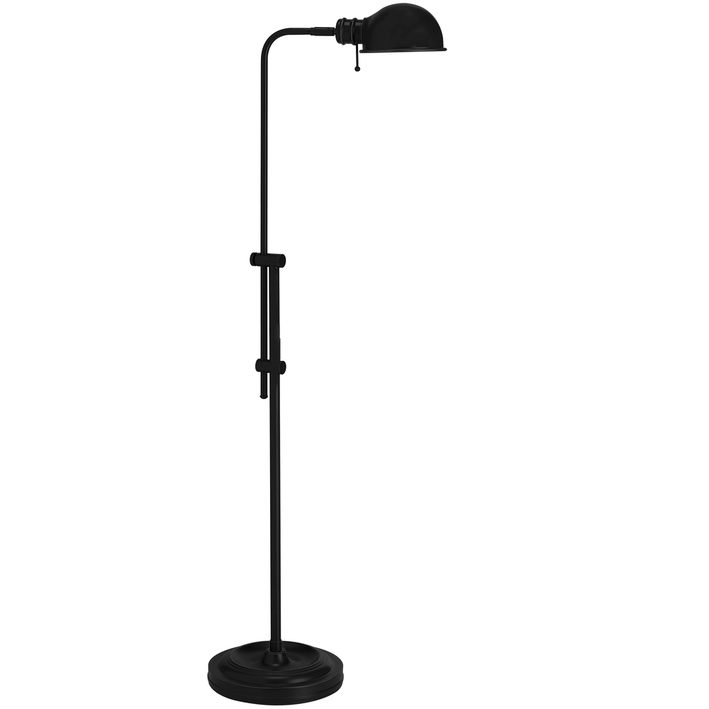 1 Light Incandescent Adjustable Pharmacy Floor Lamp, Matte Black