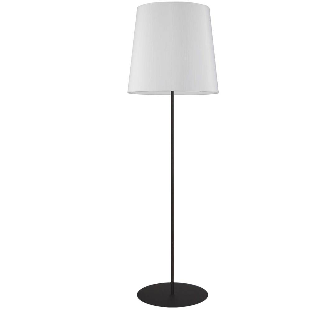 1LT Drum Floor Lamp w/ Jtone WH Shade, BK