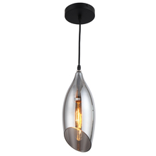 Dainolite ABB-61P-SM - 1LT Incandescent Pendant, Blk Finish w/Smoke Glass