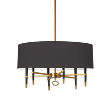 Dainolite LAN-246C-VB-BK - 6 Light Incandescent Chandelier, Vintage Bronze, Black Shade