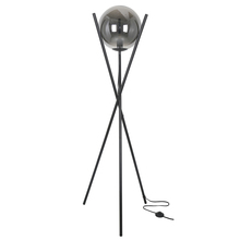 Dainolite PAM-601F-MB - 1LT Incand Floor Lamp Matte Black w/Smoked Glass