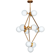 Dainolite DMI-3612C-GLD - 12LT Chandelier, Gold Finish w/White Glass Balls