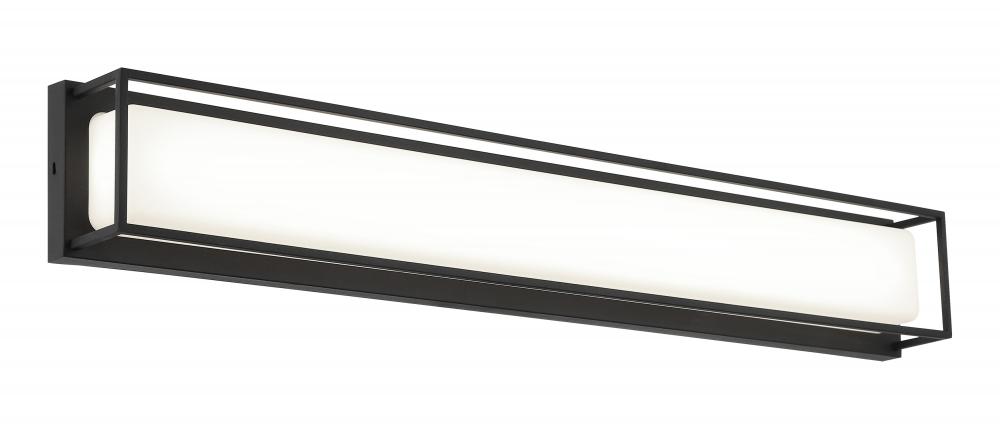 1 LT 30"W "THORNSTONE" MATTE BLACK WALL SCONCE