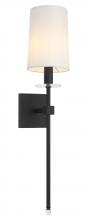 Matteo Lighting S00811MB - 1 LT 5.9"W "FAIRBURN" MATTE BLACK WALL SCONCE / FABRIC SHADE E12 10W LED