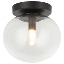 Matteo Lighting X38101MB - 1 LT 6.9"DIA "BULBUS" MATTE BLACK CEILING MOUNT / CLEAR GLASS G9 LED 10W