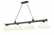 Z-Lite 2306-4BRZ-PWH - 4 Light Billiard