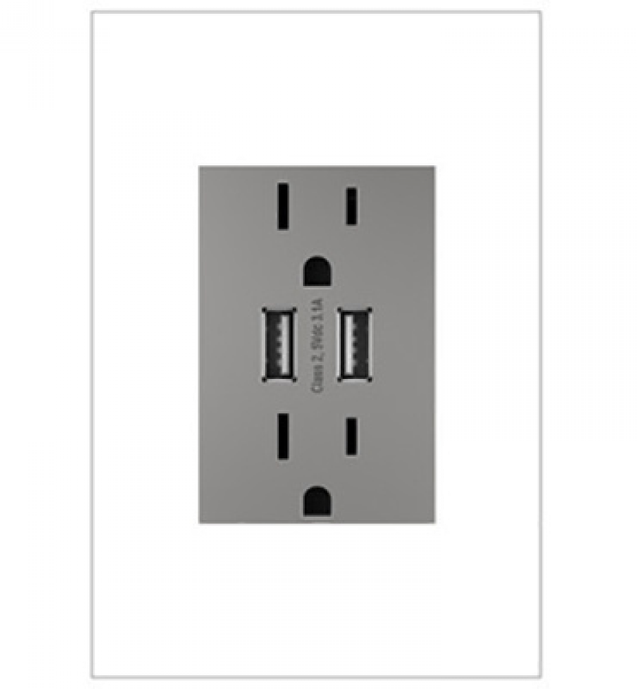 Dual USB Plus-Size Outlet Combo