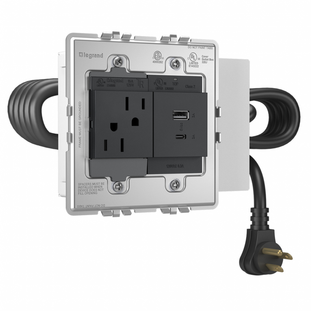 adorne Furniture Power Center with 1 Outlet and 1 USB A/C Port