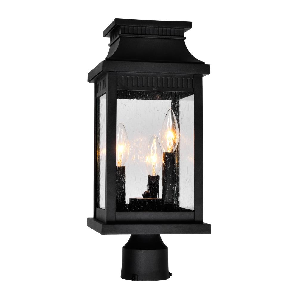 Milford 3 Light Outdoor Black Lantern Head