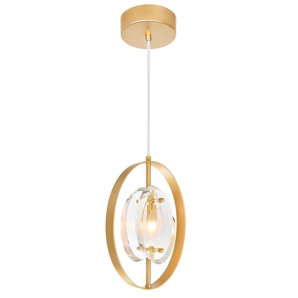 Iris 1 Light Mini Pendant With Sun Gold Finish