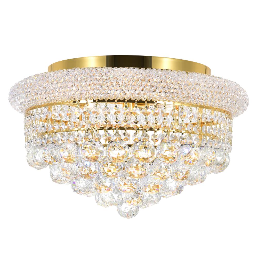 Empire 5 Light Flush Mount With Gold Finish