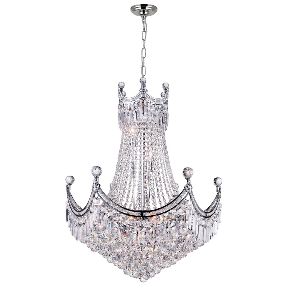 Amanda 15 Light Down Chandelier With Chrome Finish