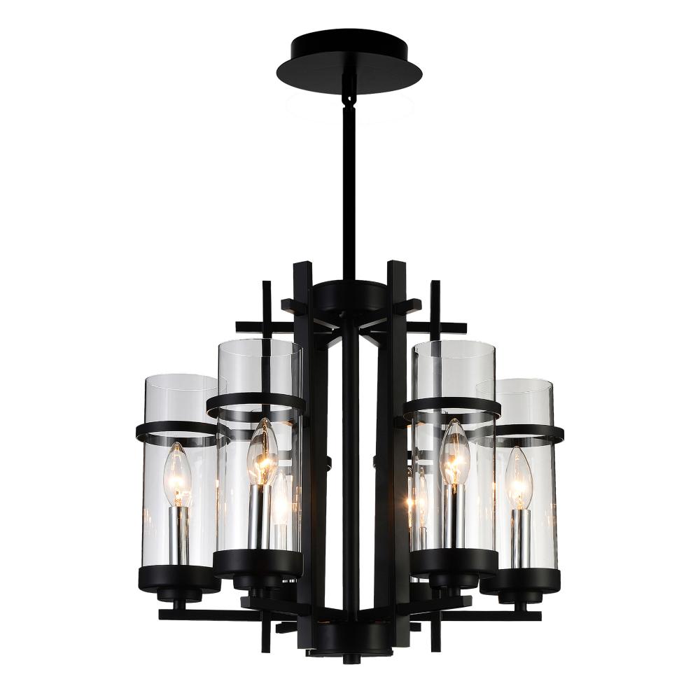 Sierra 6 Light Up Chandelier With Black Finish