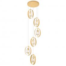 CWI Lighting 1224P21-6-625 - Iris 6 Light Pendant With Sun Gold Finish