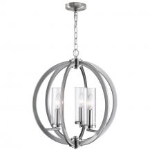 CWI Lighting 9951P16-3-606 - Elton 3 Light Chandelier With Satin Nickel Finish