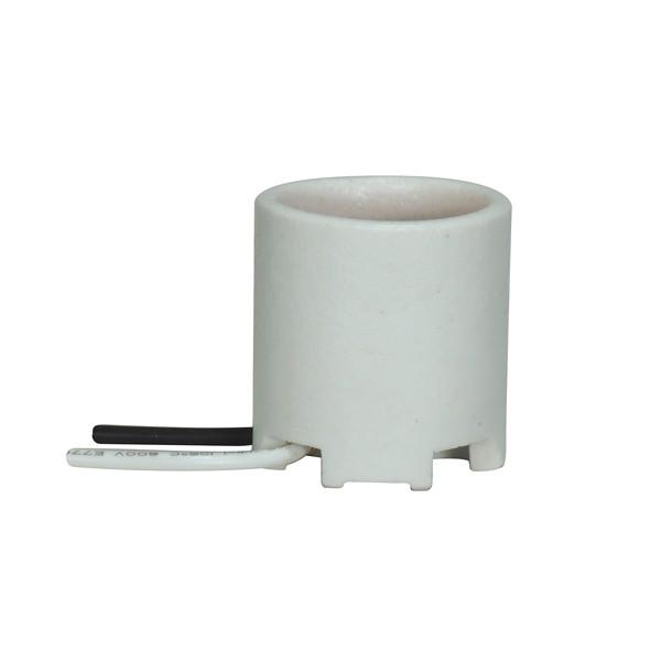 Keyless Porcelain Socket; Unglazed With Wireway; 8-1/2" AWM B/W 105C; 1 Bushing Mount; Bronze