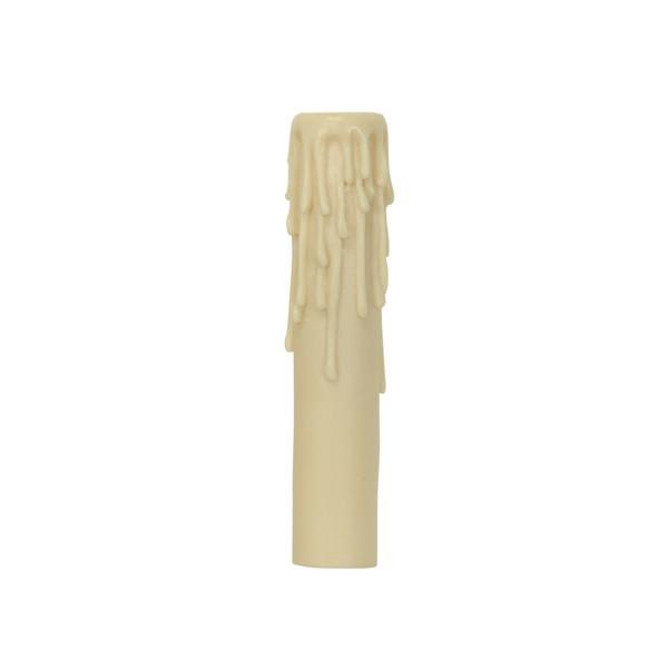 Candelabra Base Resin Half Drip; Ivory Finish; 7/8" Inside Diameter; 1-5/32" Outside