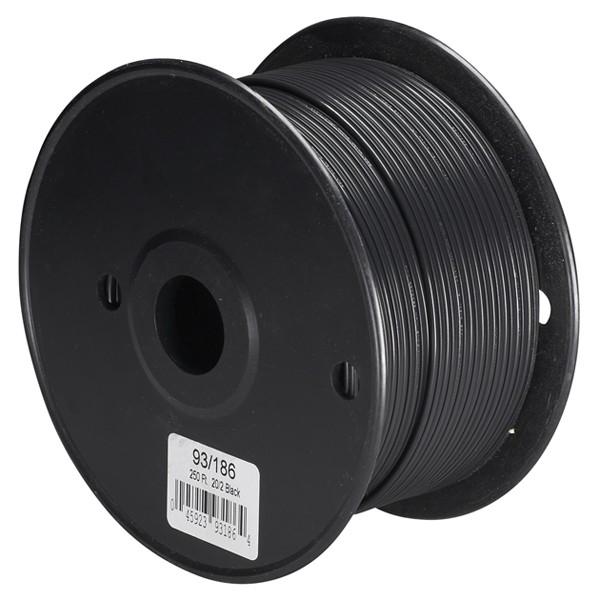 Lamp And Lighting Bulk Wire; 20/2 SPT-1 105C; 250 Foot/Spool; Black