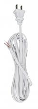 Satco Products Inc. 90/2033 - 12 Foot 18/2 SPT-1 105C Cord Set; White Finish; 72" Hank; 150 Carton; Molded Polarized Plug;