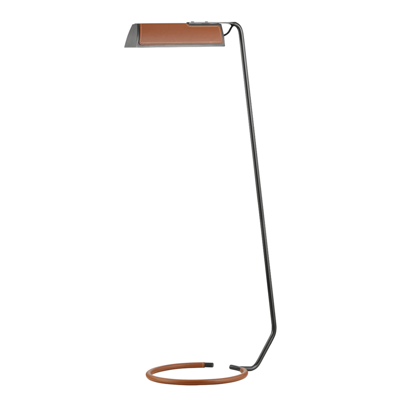 1 LIGHT FLOOR LAMP W/ SADDLE LEATHER