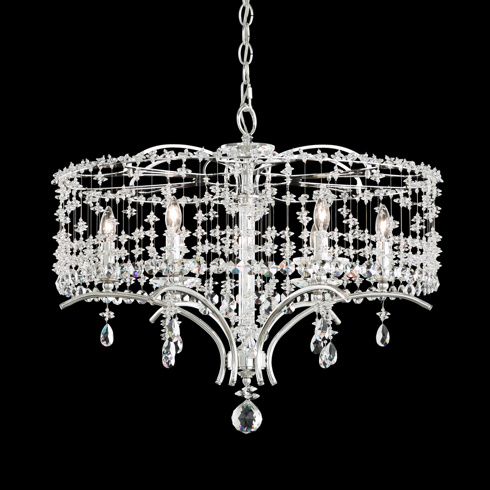 Bella Rose 6 Light 120V Chandelier in Ferro Black with Clear Heritage Handcut Crystal