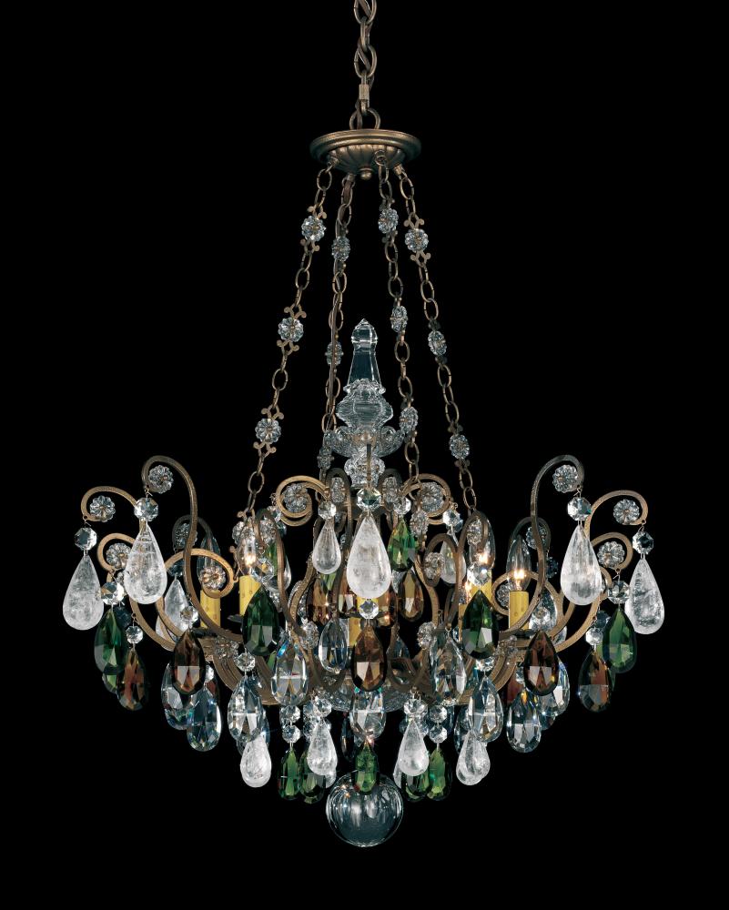 Renaissance Rock Crystal 8 Light 120V Pendant in Heirloom Bronze with Clear Crystal and Rock Cryst