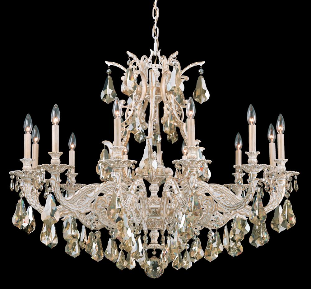 Sophia 12 Light 120V Chandelier in Heirloom Gold with Clear Crystals from Swarovski