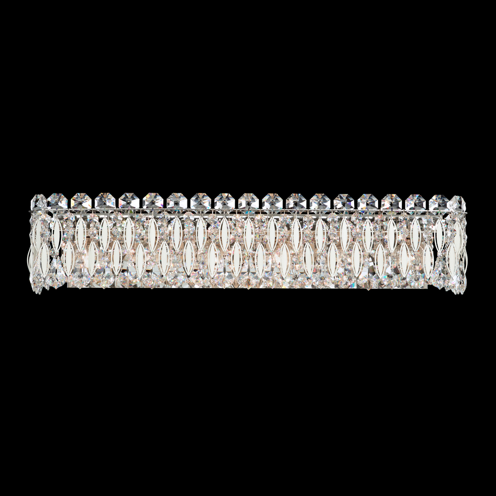 Sarella 6 Light 120V Bath Vanity & Wall Light in Antique Silver with Clear Crystals from Swarovski