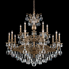 Schonbek 1870 5685-23S - Milano 15 Light 120V Chandelier in Etruscan Gold with Clear Crystals from Swarovski