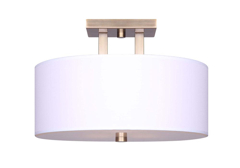 River 3 Light Semi Flush, Gold Finish