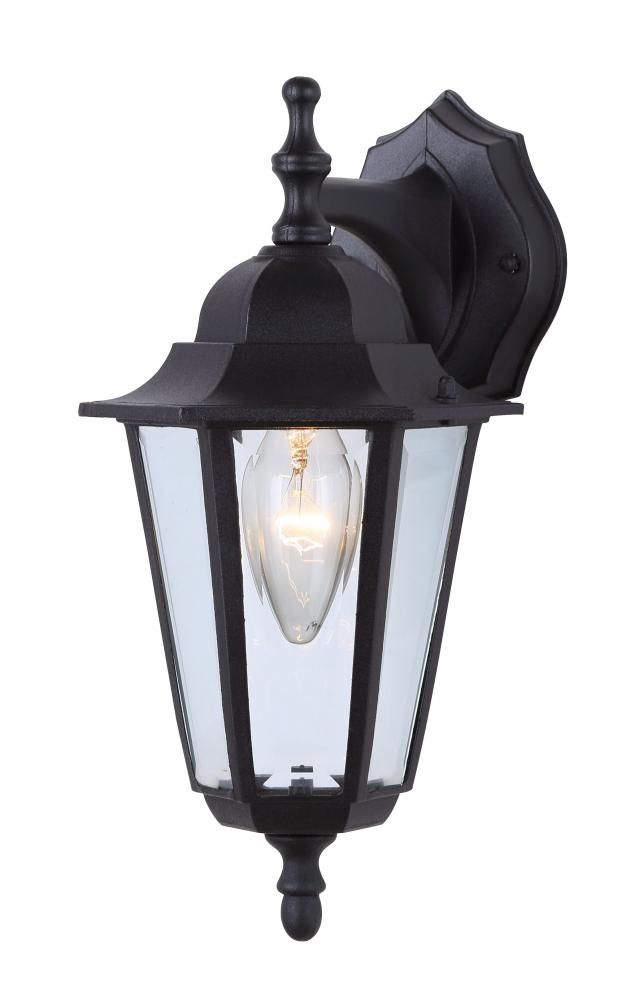 Outdoor 1 Light Outdoor Lantern, Black Finish