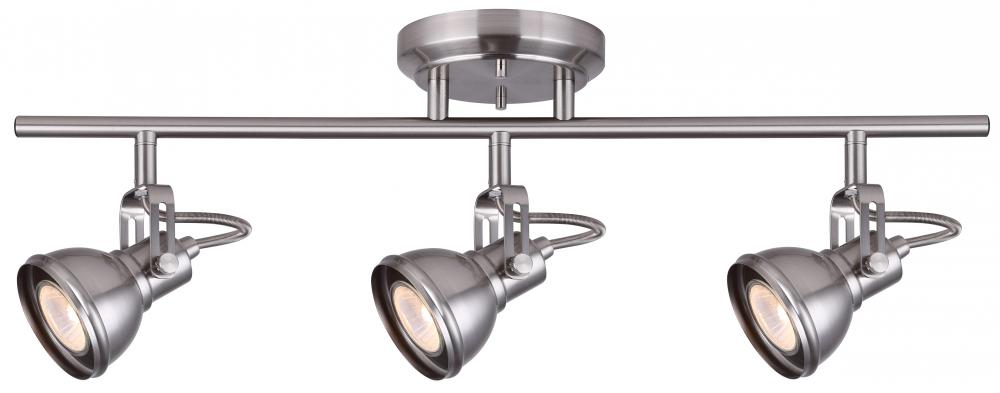 Polo 3 Light Track Lighting, Nickel Finish