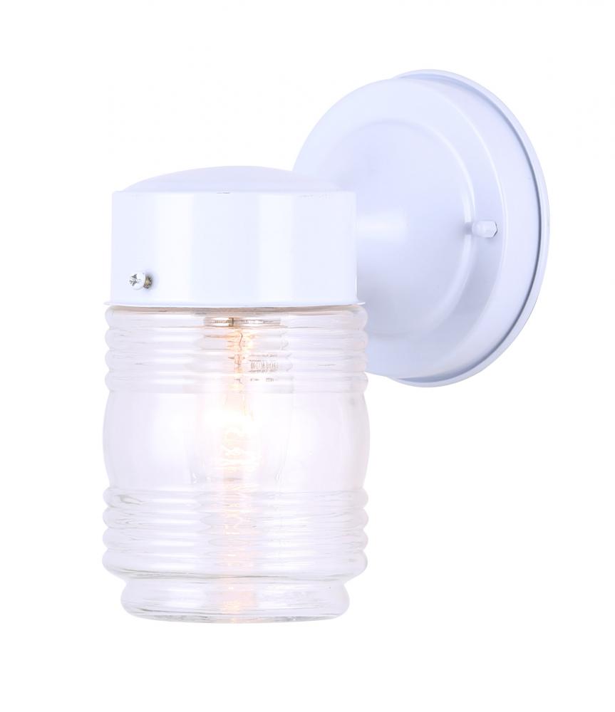 Outdoor 1 Light Outdoor Lantern, White Finish