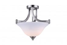 Canarm ISF587A02BN - Rue, 2 Lt Semi-Flush mount, Flat Opal Glass, 60W Type A, 15" x 13"