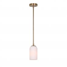 Canarm IPL1130A01GD - Novalee 60-Watt 1 Light Gold Contemporary Pendant with White Glass Shade