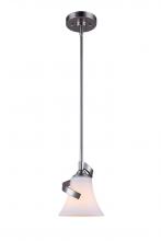 Canarm IPL587A01BN - Rue, 1 Lt Rod Pendant, Flat Opal Glass, 60W Type A, 6.12" x 12.2-60.2"