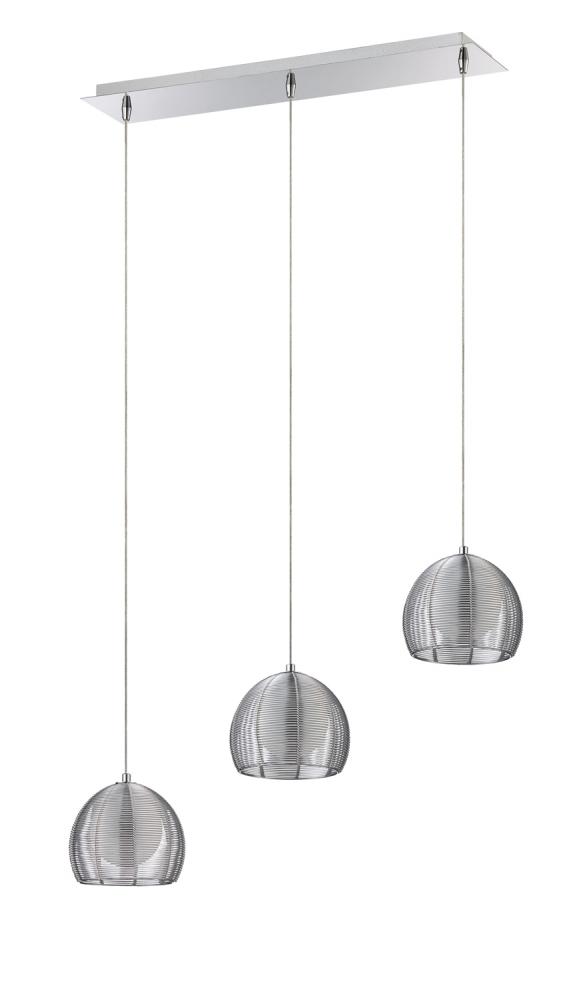 La CAGE series 3-Light Chrome Pendant Bar