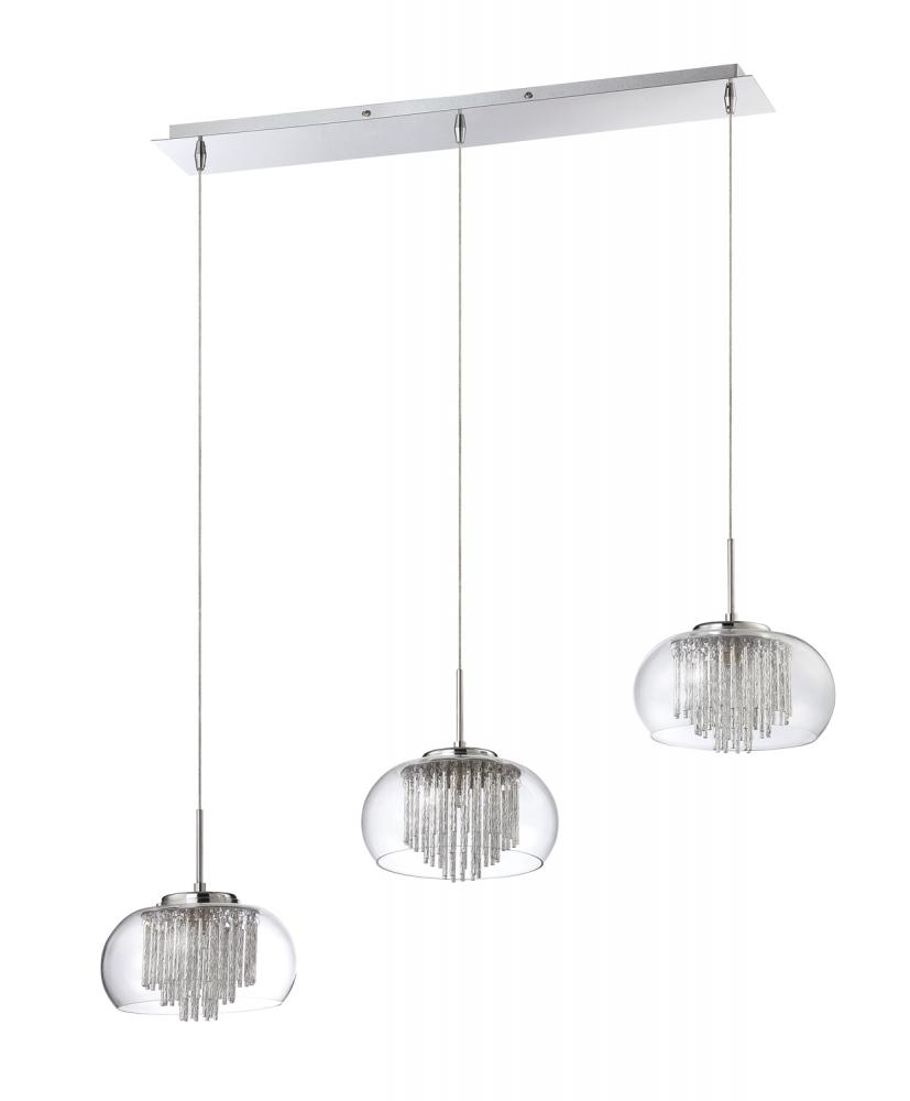 PICCOLO series 3-Light Chrome Pendant Bar