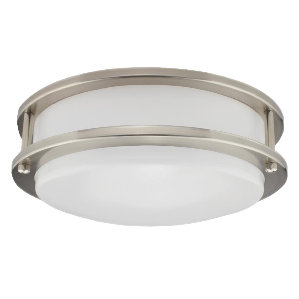 16IN LED Double-ring Ceiling Luminaire 26W 120V 30K Dim Brushed Nickel Frosted Round STANDARD