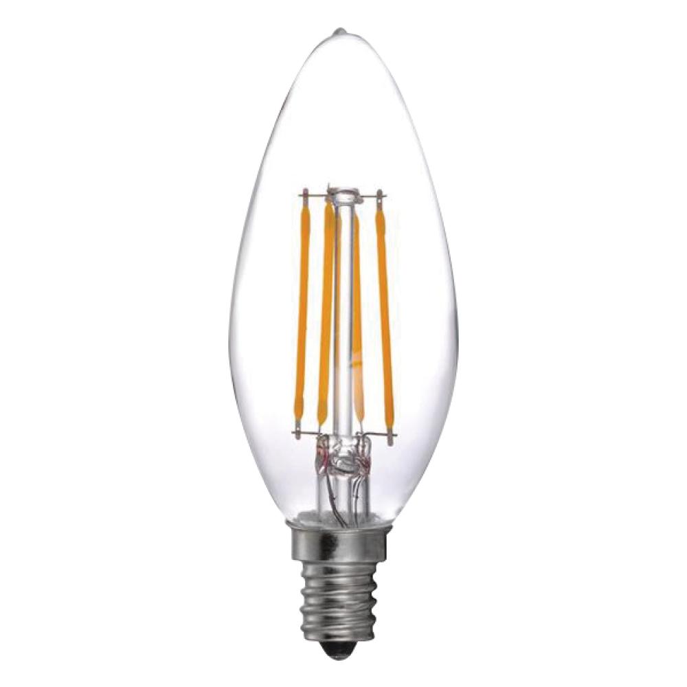LED Filament Lamp B11 E12 Base 4.8W 120V 40K Clear Vertical Dim Standard