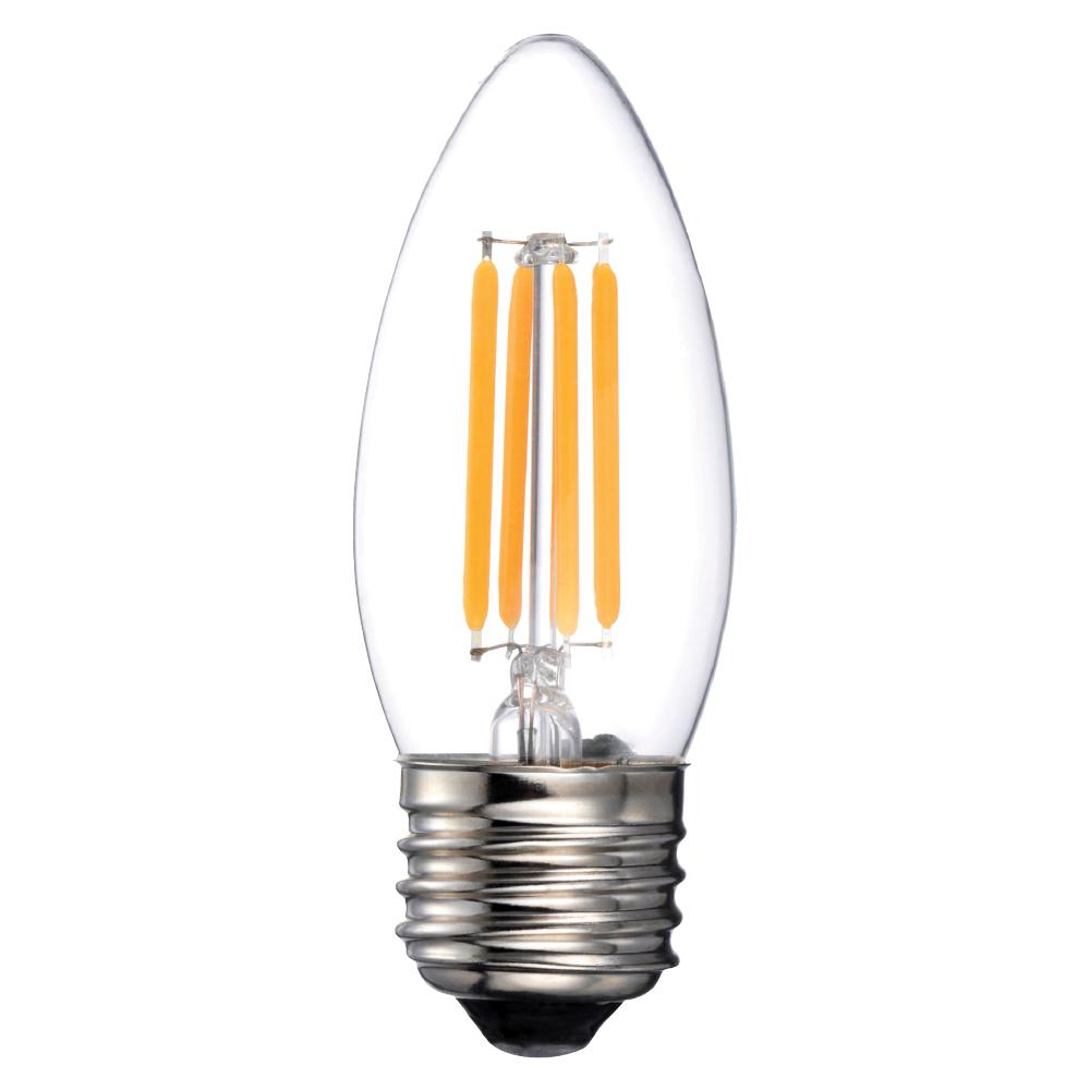 LED Filament Lamp B11 E26 Base 5.6W 120V 27K Clear Vertical Dim Standard