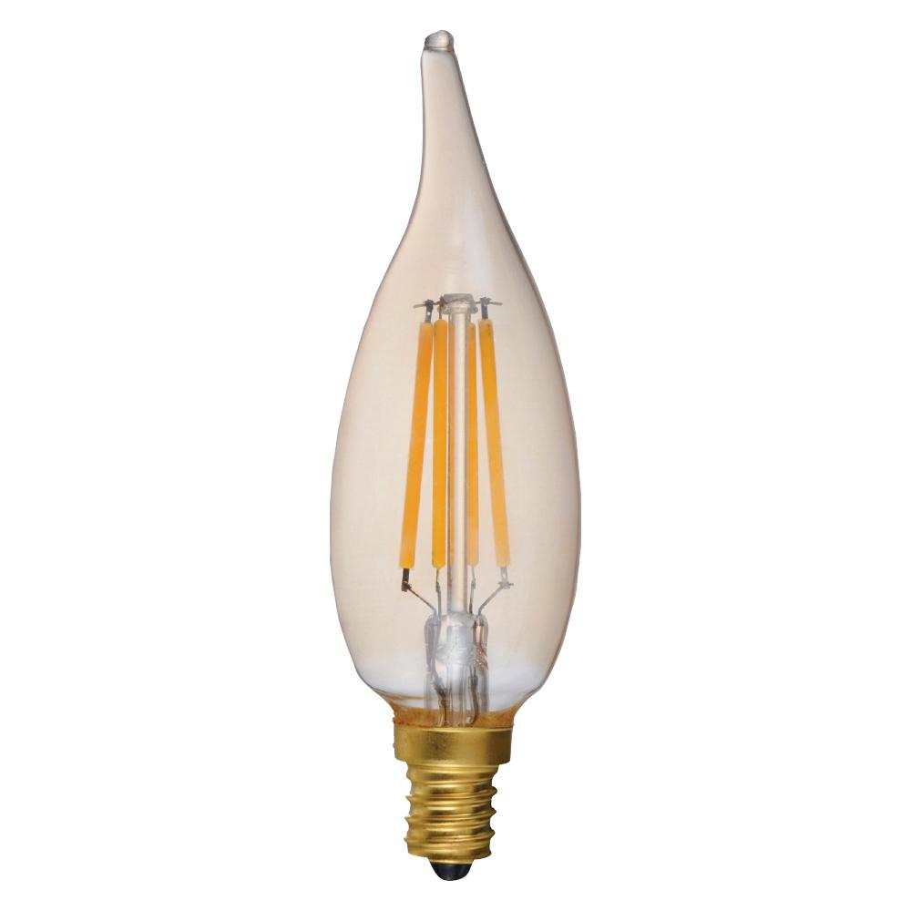 LED Filament Lamp CA11 E12 Base 4.8W 120V 22K Victorian Style Vertical Dim Standard