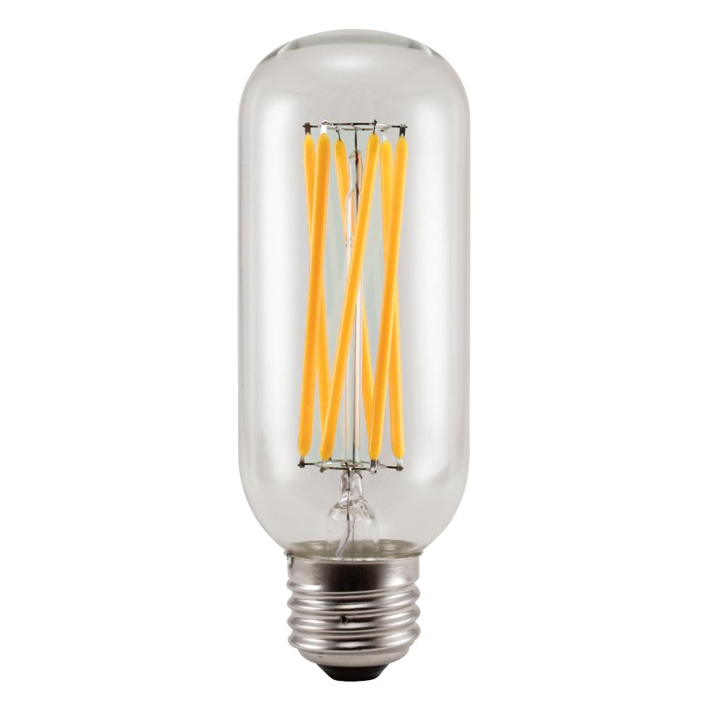 LED Filament Lamp T14 E26 Base 6W 120V 27K Clear Spiral Dim Standard