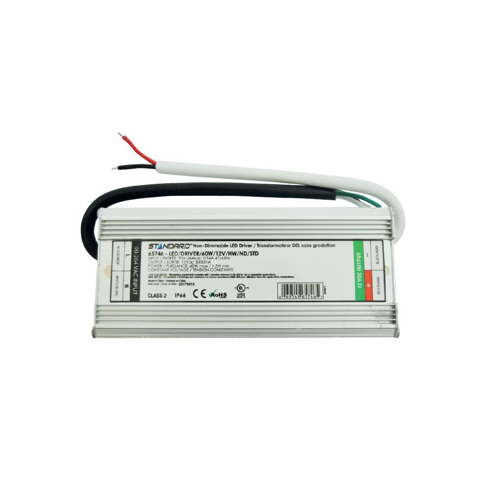 12V Hardwire Driver 60W  Non-Dim White IP66 STANDARD