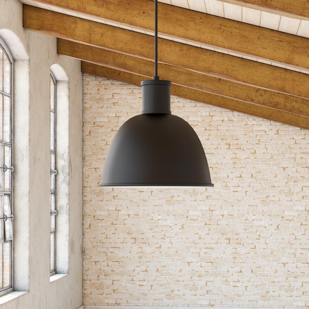 Irving 16-in Black 1 Light Pendant