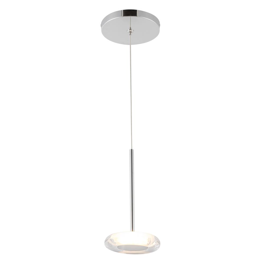 Stephord 4-in Chrome/Clear Glass LED Pendant