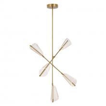 Kuzco Lighting Inc CH62737-BG/LG-UNV - Mulberry 37-in Brushed Gold/Light Guide LED Chandeliers