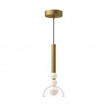 Kuzco Lighting Inc PD30502-BG/CL-UNV - Rise 6-in Brushed Gold/Clear LED Pendant