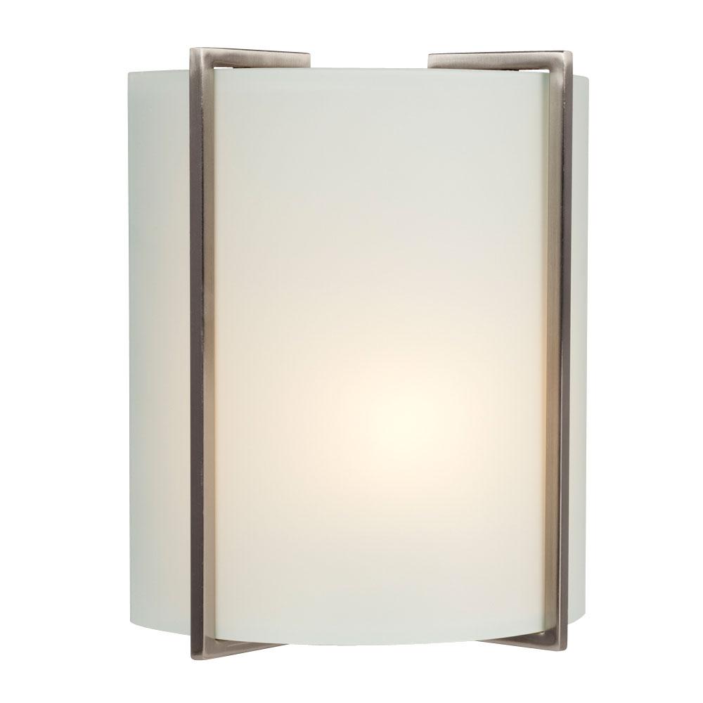 LED Wall Sconce - in Brushed Nickel finish with Satin White Glass